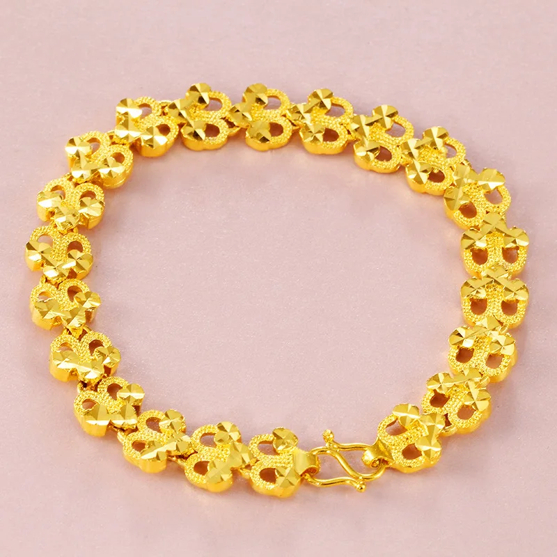 Нежные браслеты с европейской валютой, не выцветают золотые браслеты-цепочки с цветком и бусинами