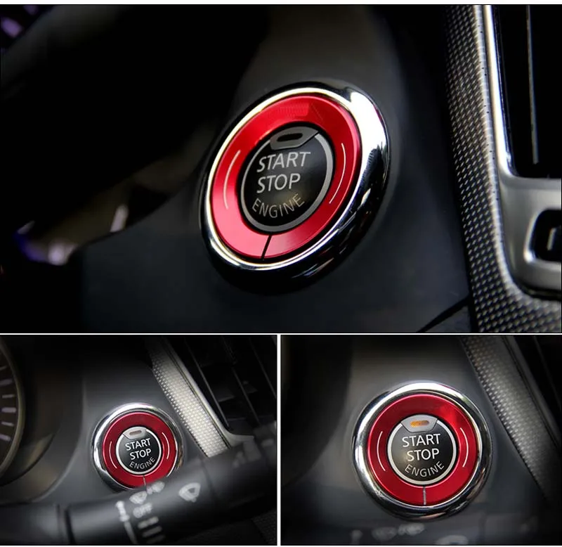 Car Red Engine Start Pulsanti Ring Switch Cover Trim Fit For Infiniti Q50 Q70 Qx50 Qx60