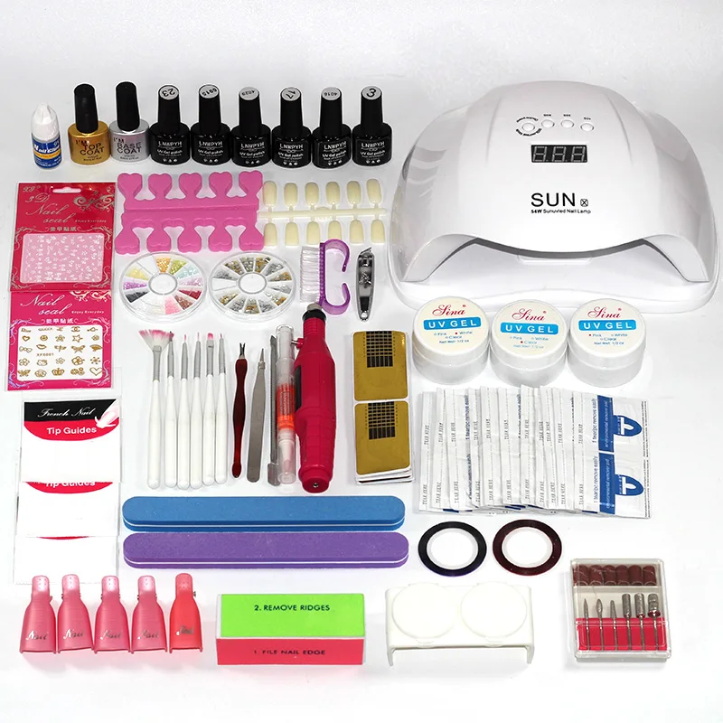 

54/36W UV Lamp 10 Color Soak Off Gel Nail Top Coat Gel Nail Polish Kit Manicure Set Nail Polish Electric Manicure Handle kit