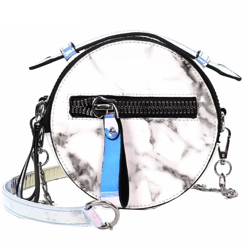 

2018 New Summer Circle Crossbody Handbags Women Small Round Marble Pattern Shoulder Messenger Bags Bolsas Feminina sac a main