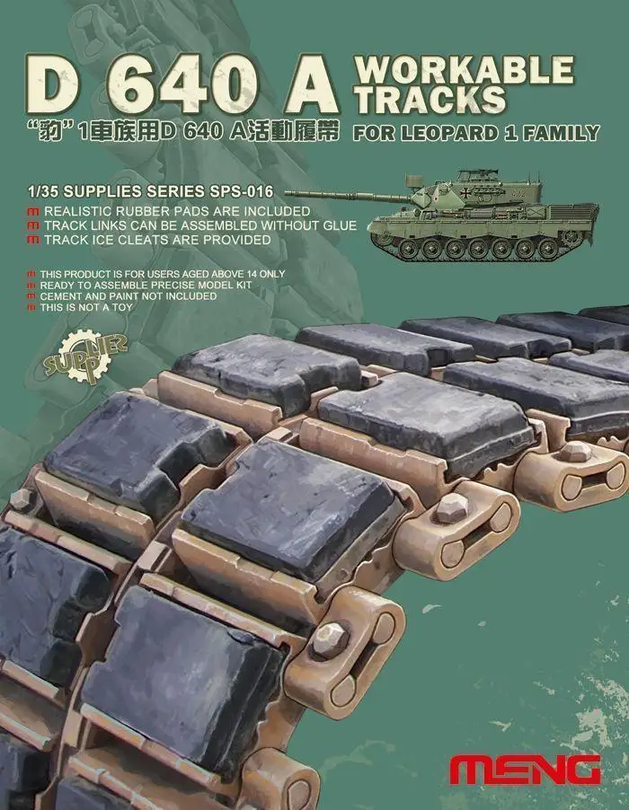 

Meng Model 1/35 SPS-016 D 640 A Workable Tracks for Leopard 1 Family