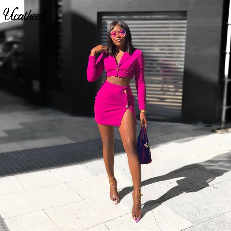 

Autumn Winter Women Turn-Down Collar Sexy Dress Women Long Sleeve Buttons Two Piece Set Dress Women Club Party Dresses Vestidos
