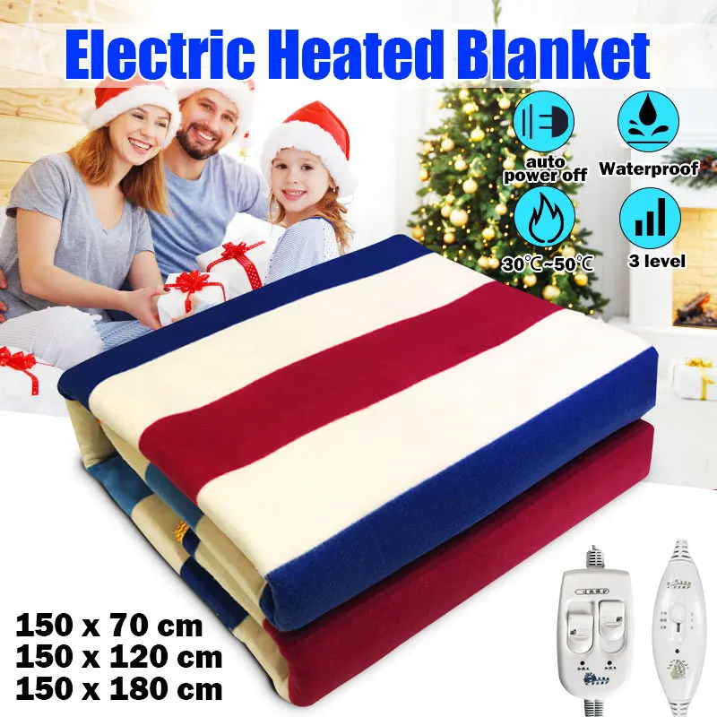 Электрическое одеяло, подогреватель тела, 3 передачи, 150x70 см, контроль температуры, электрическое отопление, полоса, подогрев, одеяло для кровати, дивана