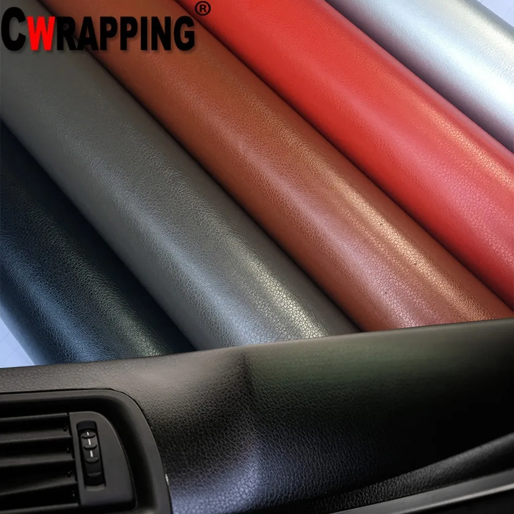 30cm x 50cm Black Brown Grey Red Silver Leather Texture PVC Vinyl Car Internal Adhesive Wraps for Dashboard Cabinet Decal Film|Car Stickers| - AliExpress