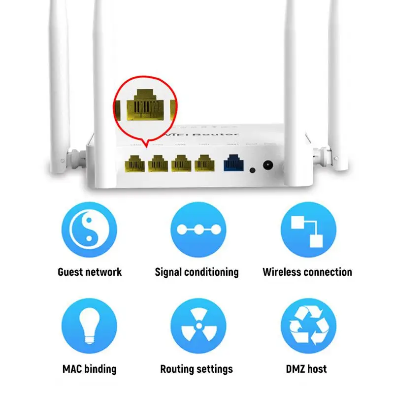 

2.4G Home Smart Router 7620N Chip 300M WIFI Wireless Router DMZ Host WE1626 Adopts MT7620N Scheme Home Network Game Accessory