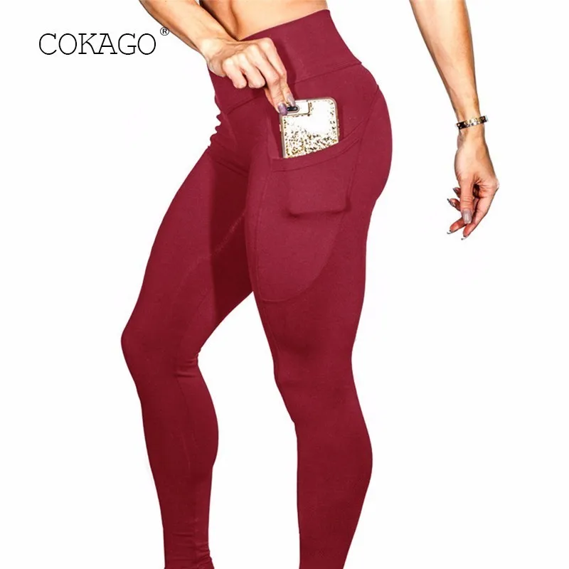 COKAGO Size Plus XXL Yoga Pants Women Gym Tights Leggings With Pocket