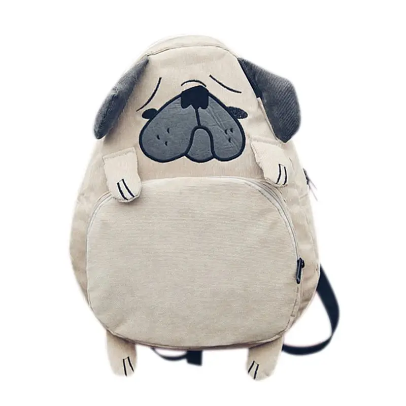 

Women Backpack Schoolbag Cute Dog Backpack Female Vintage Notebook Backpack For Girls School(Khaki)
