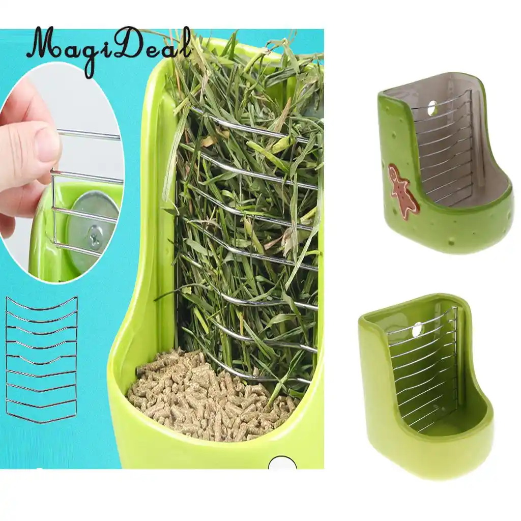 Magideal Dual Use Grass Frame Hay Feeder Manger Rack Plastic