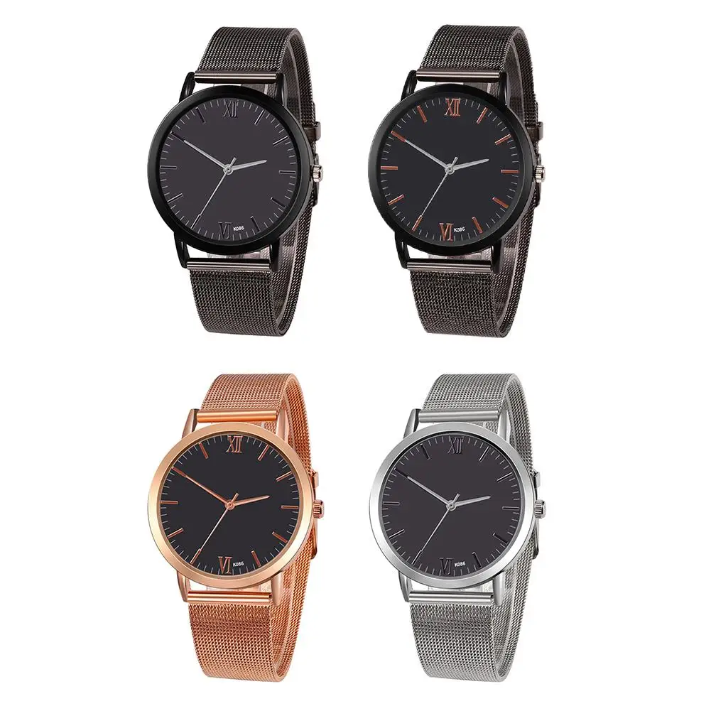 

Women's Watch Simple Fashion Roman Elegant Analog Quartz Watch Couple Watch With Mesh Belt For Women Men Gift Black Silver