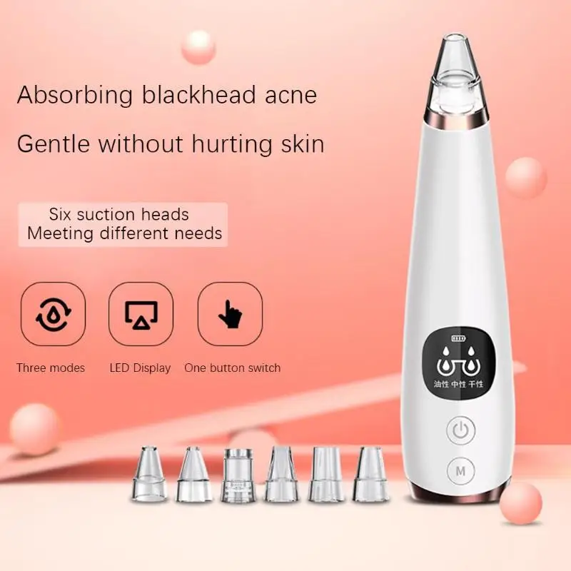 

Clean Blackhead Vacuum Suction Remove Machine Electric Blackhead Remover Skin Care Device Face Pore Acne Pimple Removal