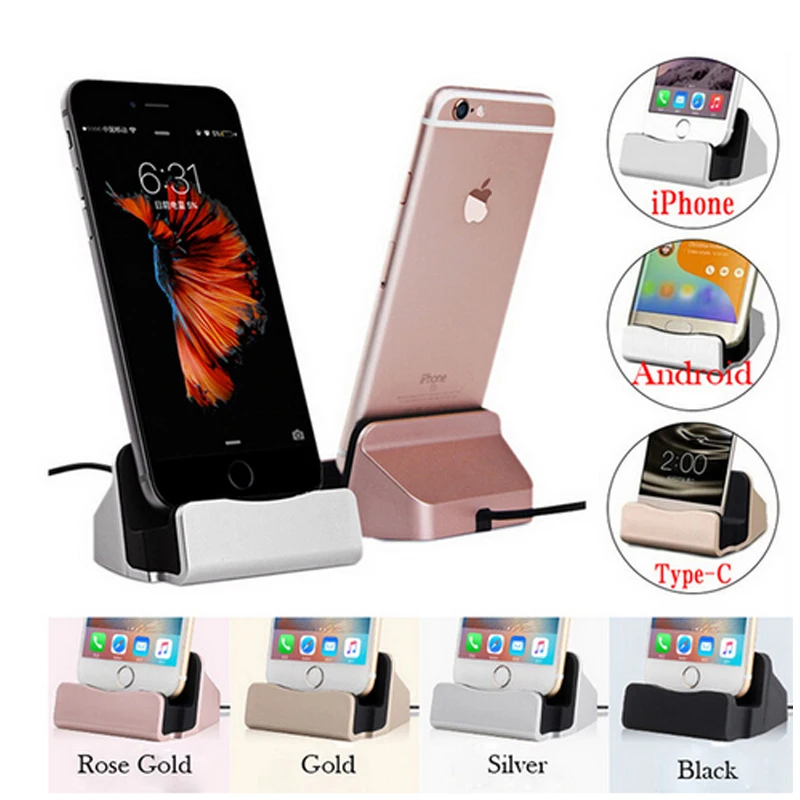 

Charging Base Dock Station For iPhone XS XR USB Cable Sync Cradle Charger Base For Android Type C Samsung S10E M20 Stand Holder