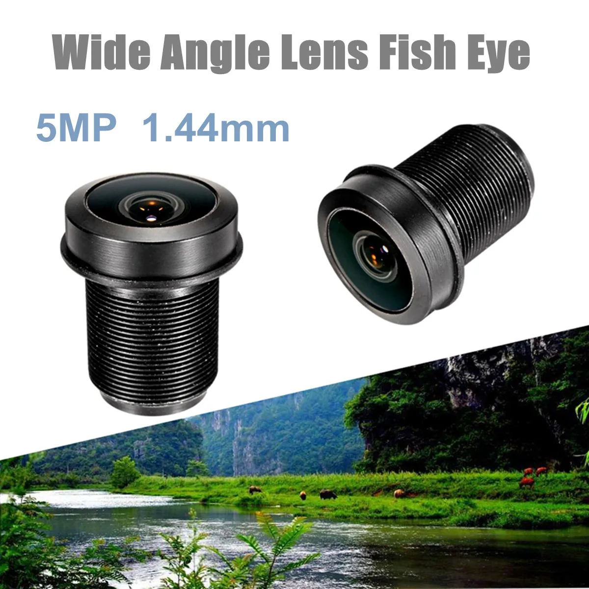 

HD 5MP 1.44mm CCTV Wide Angle Lens Fish Eye View 1/2.5'' F2.0 IR Board IP Surveillance Panoramic Camera Lenses Accessories