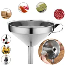 Functional Stainless Steel Kitchen Oil Honey Funnel with Detachable Strainer Filter for Perfume Liquid Water Tools