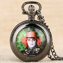Кварцевые карманные часы Mad Hatter с узором знаменитая Алиса в стране чудес Тема ожерелье часы мужские часы кулон подарок для мальчиков девочек Малыш