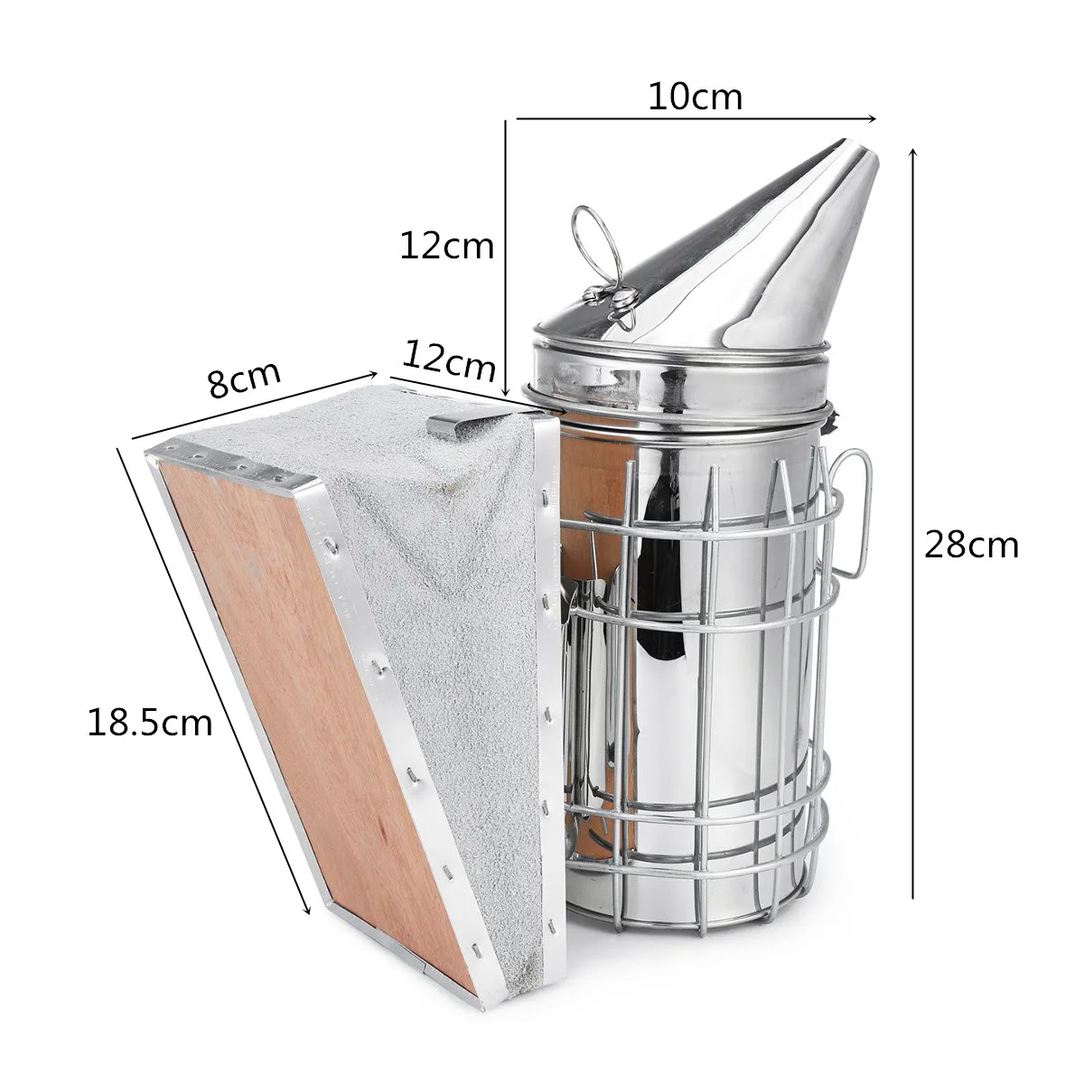 Online Stainless Steel Beekeeping Bee Hive Smoker Kit Heat Shield Protection Scraper Equipment Tools Set Apiculture Accessories 8 in 1