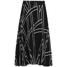 Женская плиссированная юбка, простая, до середины икры, в полоску, милая, с завышенной талией, модная, повседневная, весна