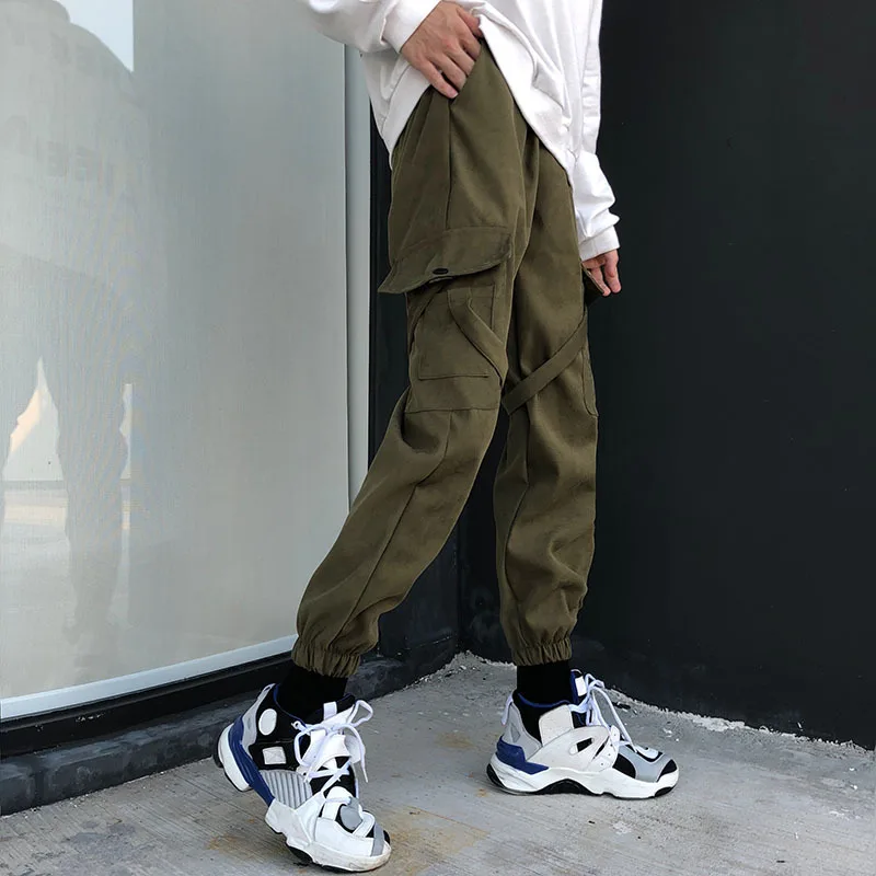 Men's Trousers 2019 Spring New Street Loose Trousers Slim Tooling Pockets Feet Fluttering Trousers Couple Casual Men's Clothing Men's Trousers 2019 Spring New Street Loose Trousers Slim Tooling Pockets Feet Fluttering Trousers Couple Casual Men's Clothing