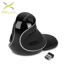 Deluxe M618 artı ergonomik dikey kablosuz fare 1600 DPI 6 fonksiyon düğmeleri optik fareler çıkarılabilir Palm dayanağı bilgisayar için