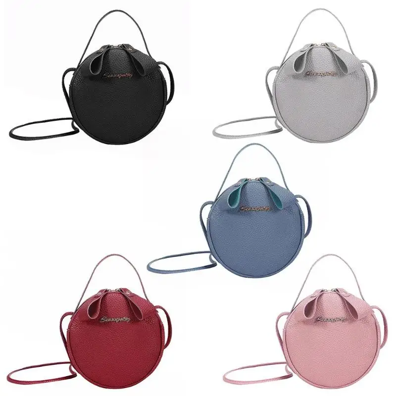 

Slung Mobile Phone Bag 2019 New Summer Fashion PU Small Round Bag for Female Personality Shoulder Bag Litchi Rhyme Bag