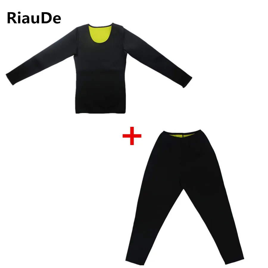 

Body Shapers Tops Long Slimming Sleeve Long Pants Shirt Shapewear Neoprene Waist Trainer Modeling Strap Corset Control Pants