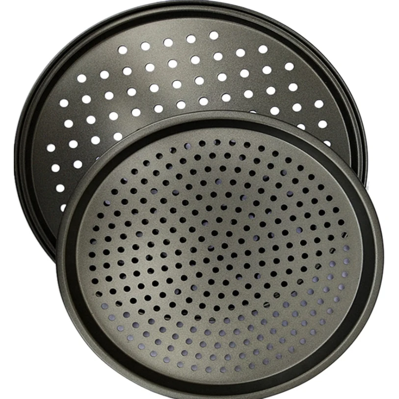 

Pizza Pans Carbon Steel Perforated Baking Pan With Nonstick Coating, Round Pizza Crisper Tray Tools Bakeware Set Cooking Acces
