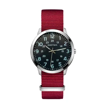 

Fashion Nazeyt Men women Alloy Case Red nylon strap Analog Quartz Sport Watch male clock Top Brand Luxury Relogio Masculino