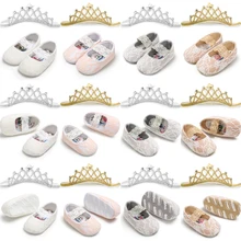 Emmaaby/Модная Милая обувь для маленьких девочек; обувь для малышей из мягкой кожи с кружевом; прогулочная обувь для ползания; нескользящая подошва