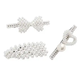 

3 Pcs Hairpins Attractive Pearl Metal Elegant Hairpin Hair Clips Bobby Pins Decoration Barrettes for Women Ladies Girls