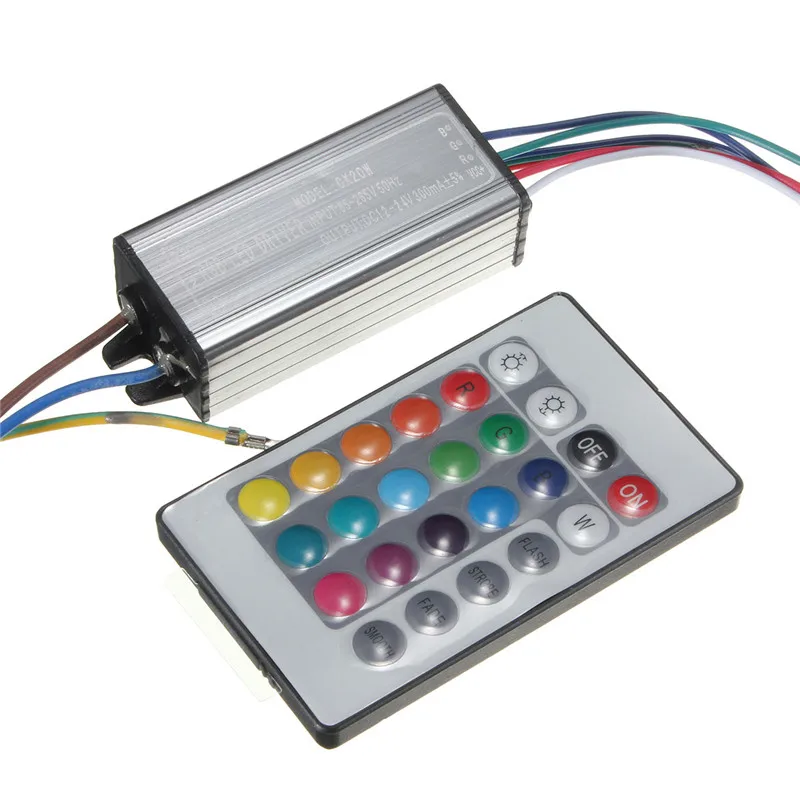 

Smuxi Waterproof 20W LED Driver Adapter transformer Power Supply With RGB Remote Control AC85-265V For LED Lights