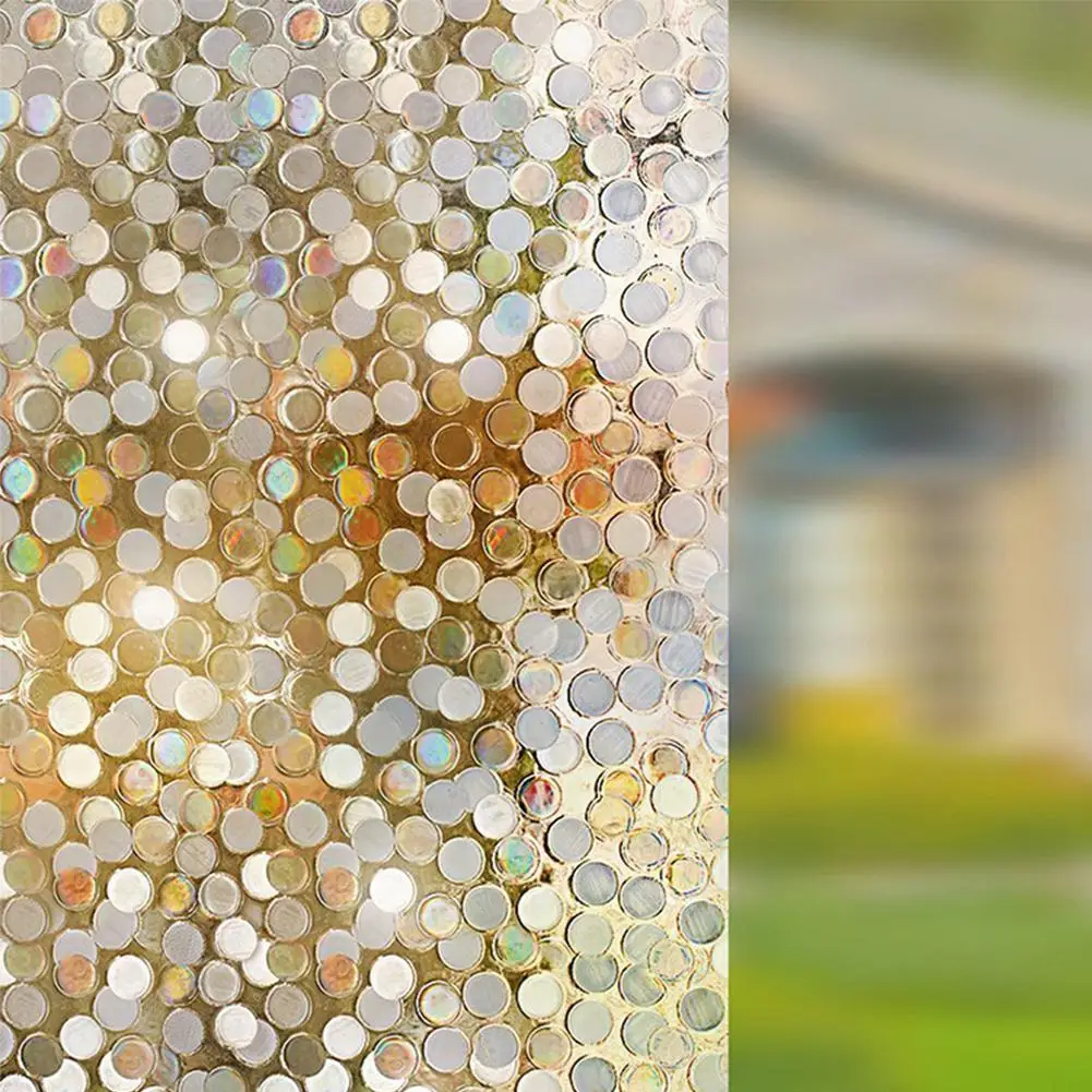

AsyPets Circles Pattern Glass Film No Glue Privacy Window Film Decorative Static Cling Window Film for Home Office Living Room