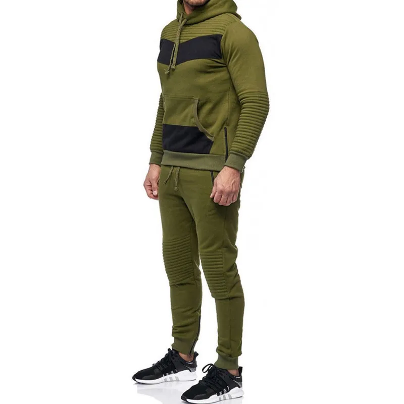 Sport Two Piece Set Top and Pants For Men Thick Patchwork Hoodie Pullover Sweatshirt Sweatpants Man Clothes Tracksuit M-3XL Sport Two Piece Set Top and Pants For Men Thick Patchwork Hoodie Pullover Sweatshirt Sweatpants Man Clothes Tracksuit M-3XL