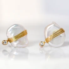 Vanssey модные ювелирные изделия ручной работы облако натуральный жемчуг барокко серьги с цирконием кубической огранки вечерние аксессуары для женщин Новинка