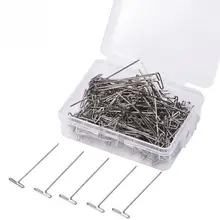 100 шт./кор. Т-образные зажимы для парика, плетение, наращивание волос, фиксация на манекен, подушечка из ткани, инструменты для плетения волос 38 мм