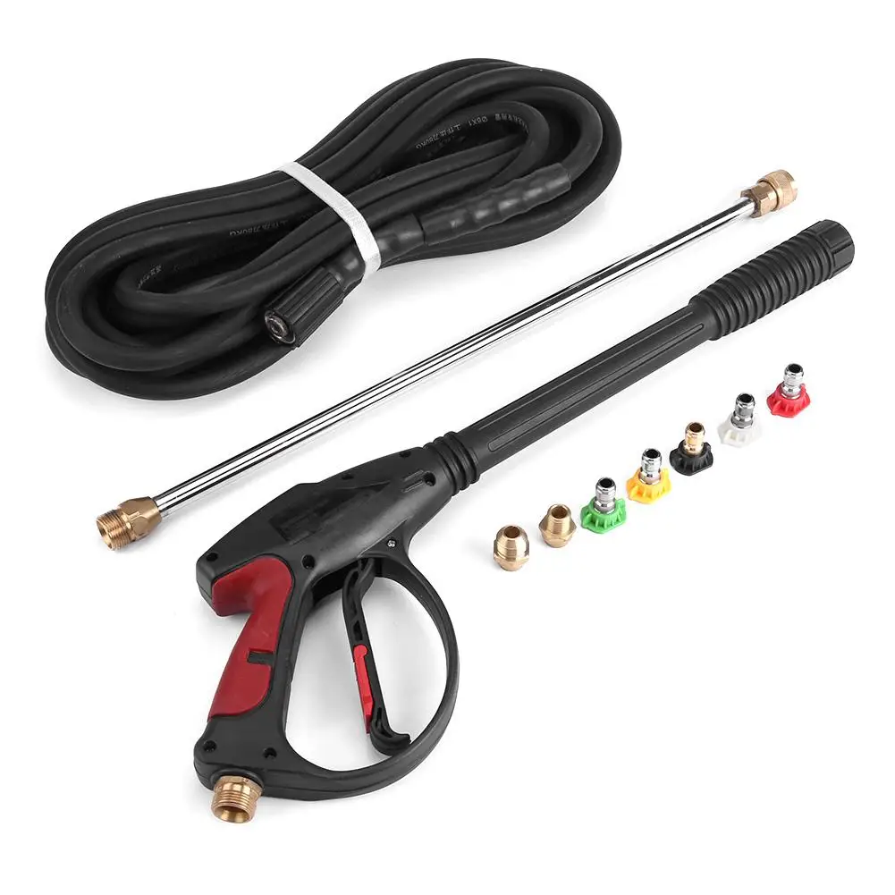 

4000PSI High Pressure Spray Gun Kit Dust Cleaner Car Wash Tool + 5 Nozzles + 2 Hose Adapters New