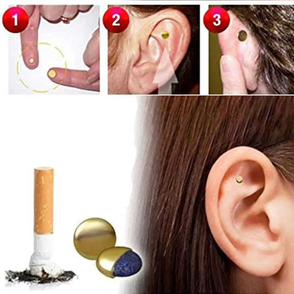 

XIUFEN Women Men Stud Earrings 2 Pcs Quit Smoking Acupressure Patch Ear Jewelry Stop Smoking Anti Smoke Patch