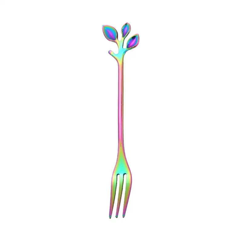Camping New Spoon Fork Coffee Spoon Tableware Gift Colorful Plated Stainless Steel Spoon Specialty Spoons Kitchen Accessory