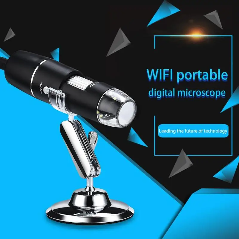 Цифровой микроскоп с Wi Fi 1000x увеличительная камера 8 светодиодами и подставкой