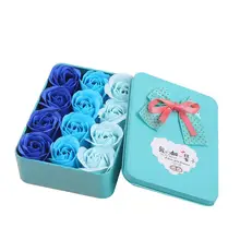 Искусственные мыло в виде цветов розы с умственной коробки День Святого Валентина дома романтический подарок современный