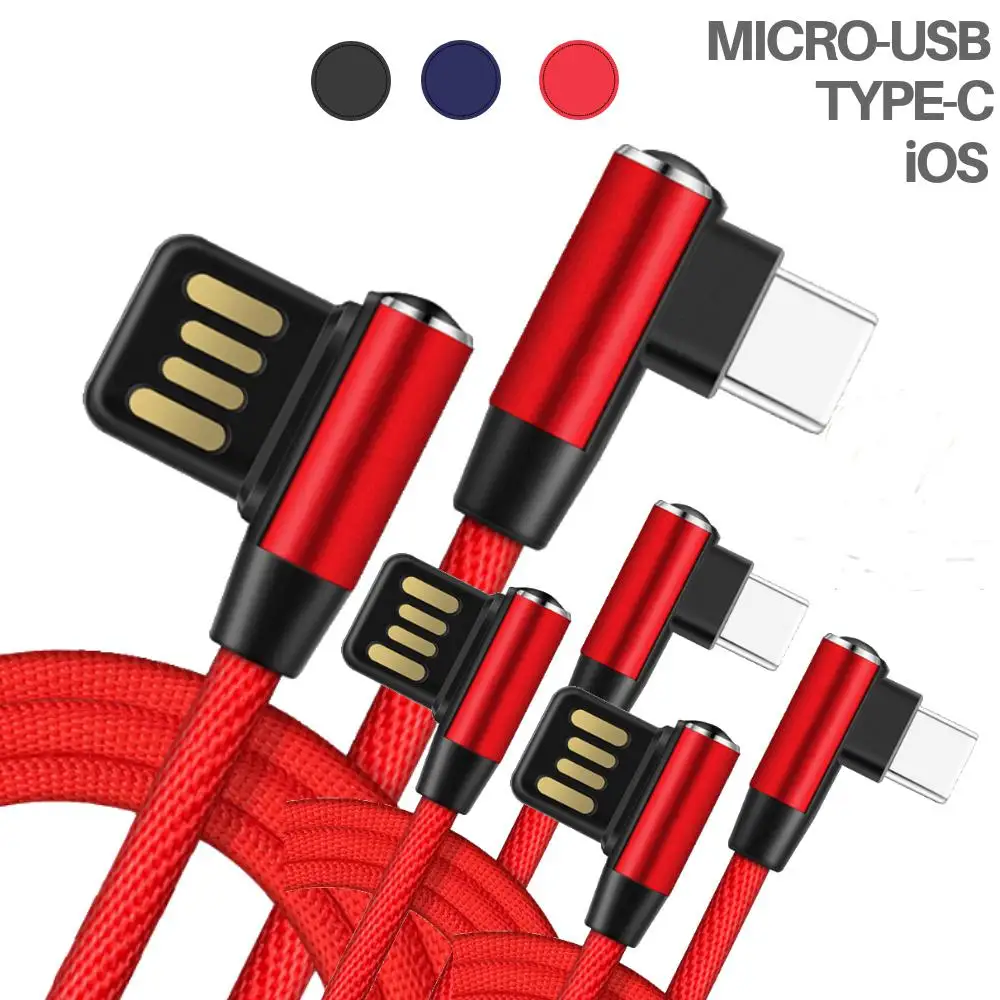 

EastVita 2m Braided Micro Elbow USB Fast Charging Cable Heavy Duty Charger Cord for Apple Andriod Huawei Samsung phones r20