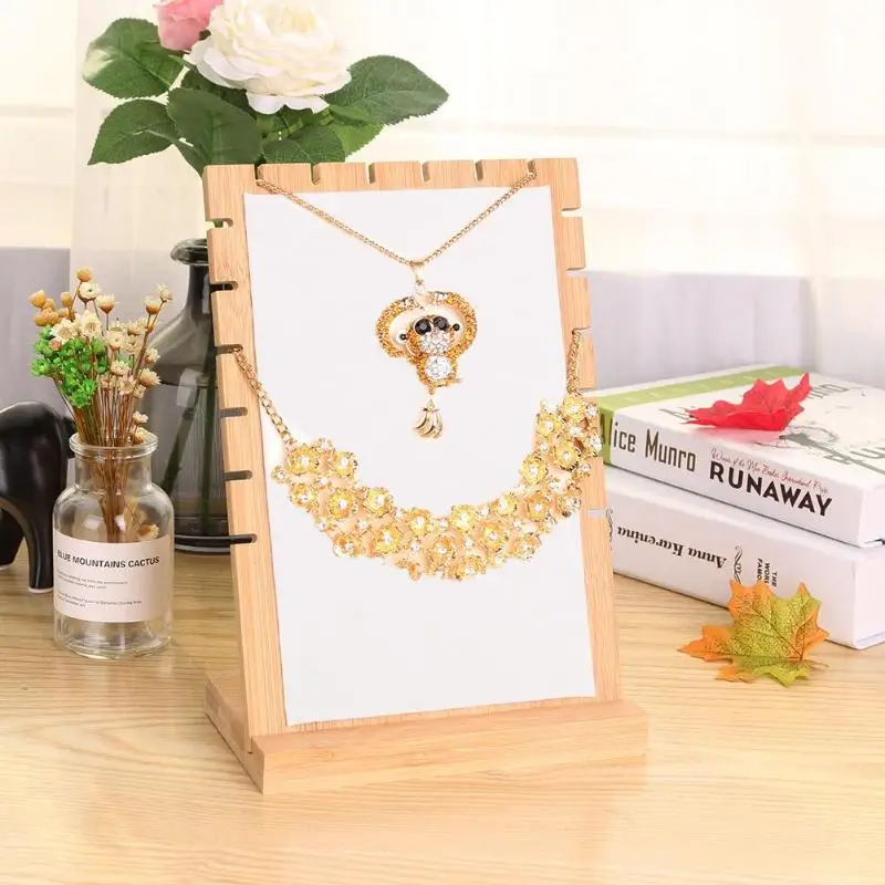 Wood PU Detachable Jewelry Organizer Stand Necklace Bracelet Holder Rack