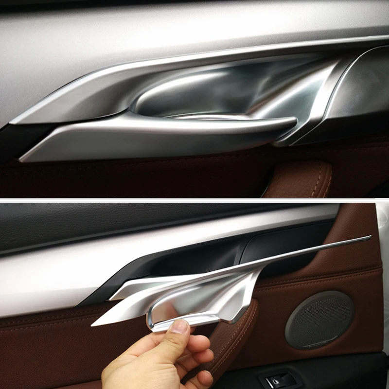 Для BMW X5 F15 X6 F16 4 шт. автомобиль из АБС-пластика с текстурой из углеродного волокна Автомобильный Дверной безопасный замок/внутренний и внешний створчатый распашный дверь ручки чаши Крышка