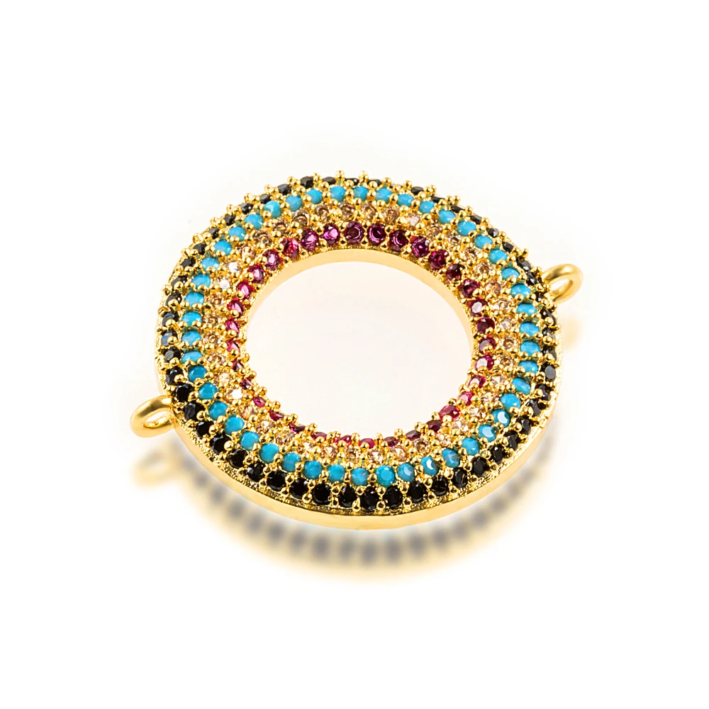 0,9* 1.0in кольцо Diy ювелирный браслет ожерелье для изготовление ручной работы аксессуары латунь, цирконий браслет соединитель круглое отверстие для поиска