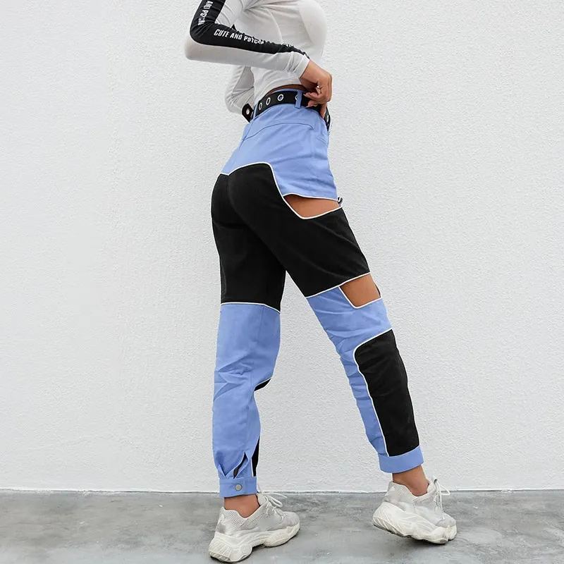hollow buckle cargo pants