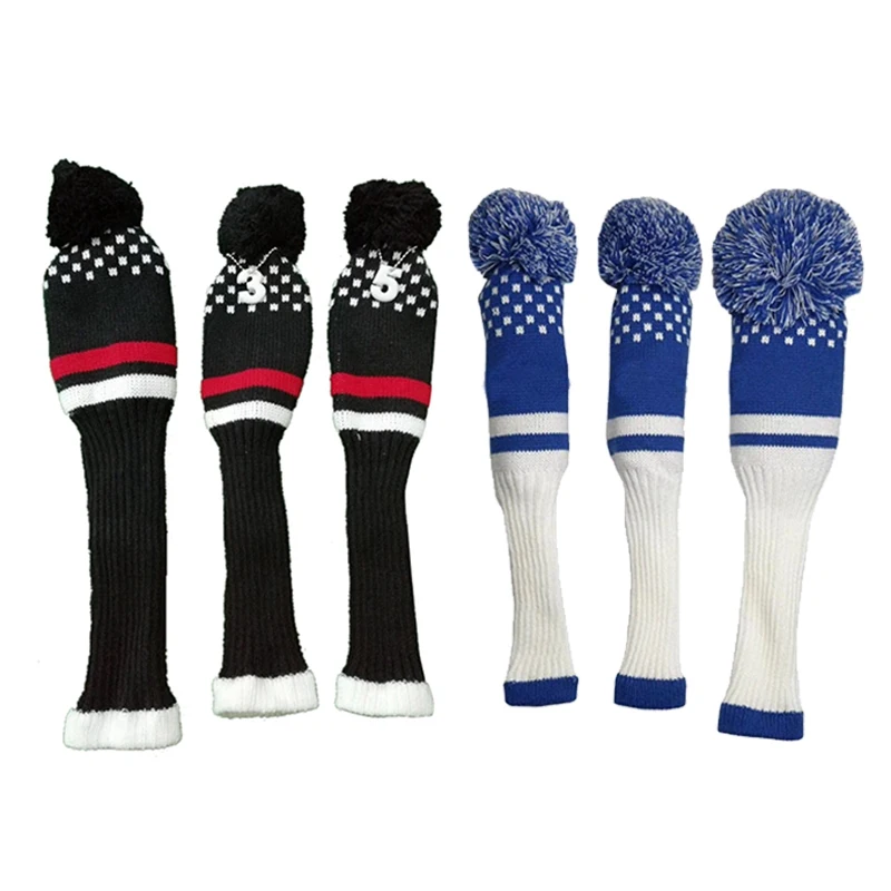 3pcs Wool Knitted Golf Club Head Covers Golf Headcovers Putter Headcover Protect Golf Accessories Drop Shipping 4 Colors 3pcs Wool Knitted Golf Club Head Covers Golf Headcovers Putter Headcover Protect Golf Accessories Drop Shipping 4 Colors