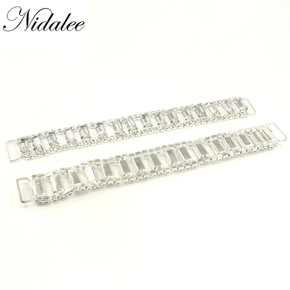 

Nidalee 145mm Bikini Connectors Rhinestone Chain Bra For Swimming Wear Buckles Bridal Applique Crystal Embellishments 2pcs