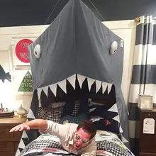Акула Навес Новорожденный ребенок креативный растут палатки дети балдахин Детская комната украшения балдахин кроватки сетка