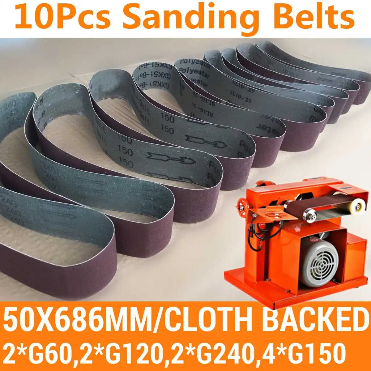 Sale 10pcs 50 686mm Abrasive Sanding Belts Sanding Paper For Belt