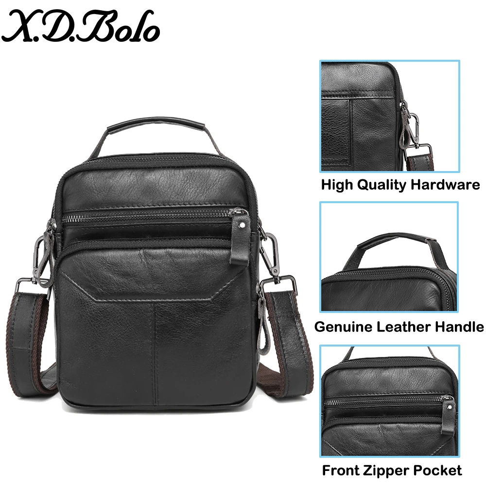  XDBOLO 2019 Men Bag Leather Men Shoulder Bag Single Strap Men's Messenger Bag Solid Crossbody Bag f - 4000085065032