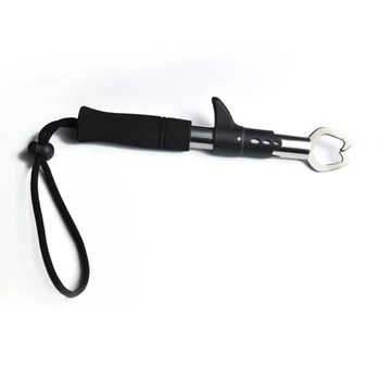 

Stainless Steel Fish Grip Holder Lip Gripper Grabber Fishing Tool with plastic switch EVA handle 22CM 122G