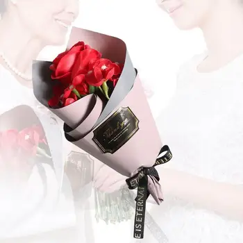 Artificial Flowers Innovative Single Rose Hand Holding Soap Fake Flower Mothers Day Mini Bouquet Birthday Gift